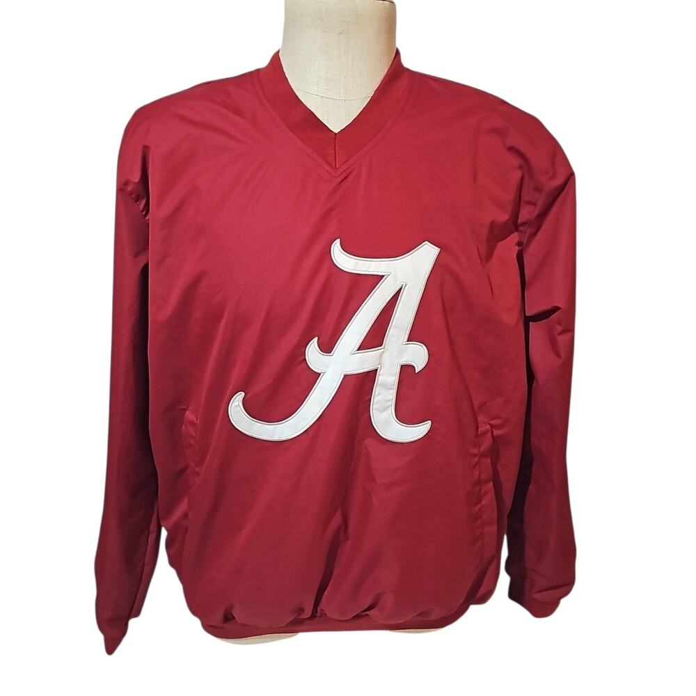 Alabama Crimson Tide Pullover Windbreaker Jacket Red Franchise Club Size Md